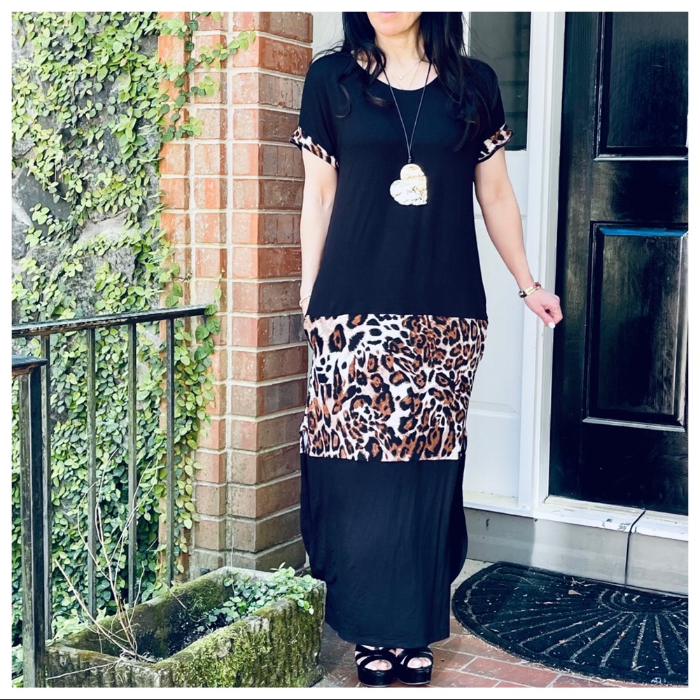 Color block loose fit side pockets maxi dress - Picture 9 of 9